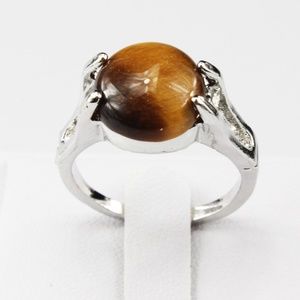 Tiger Eye Gemstone  925 Silver Ring